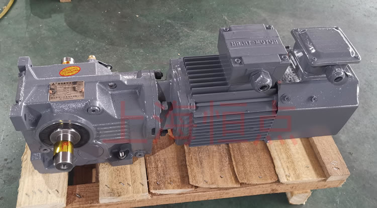 K37系列減速機輸入配變頻電機，輸出雙軸A+B 實物照片