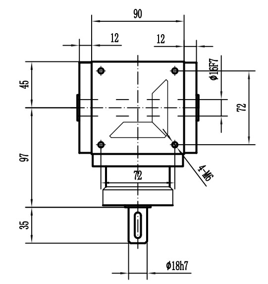 HDA09系列換向器：HDA09-2：1-E外形安裝尺寸圖3